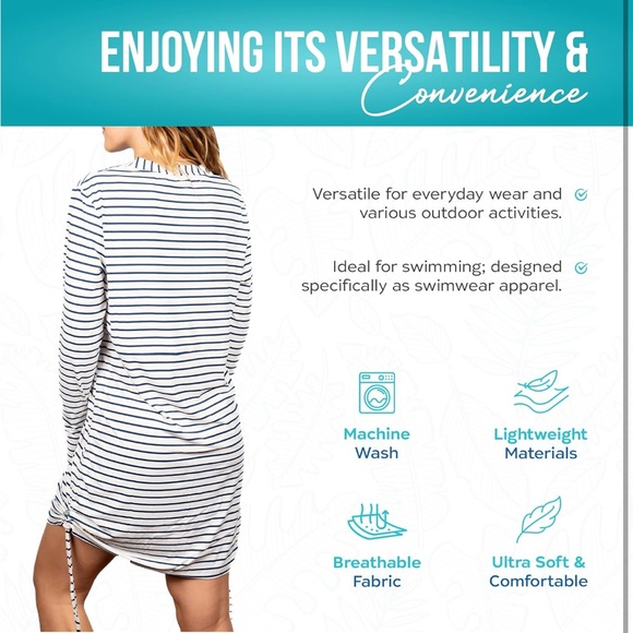 Banana Boat NEW Swim Coverup White and Navy XXL - Picture 8 of 9